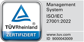 TÜV Rheinland zertifiziert nach ISO/IEC 27001:2022